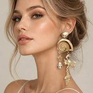 Bold Coastal Charm Drop Statement Earrings