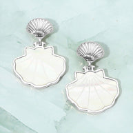 Mother of Pearl Shell Drop Dangle Earrings