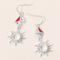Nautical Sailboat Sun Link Drop Dangle Earrings