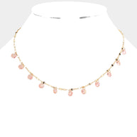 Round Bead Station Necklace