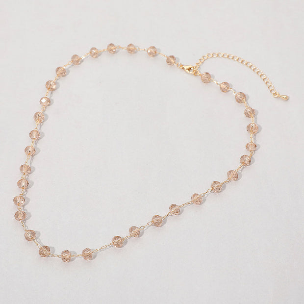 Faceted Bead Station Chain Necklace