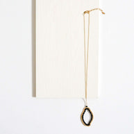 Black Spinel Freestyle Pendant Necklace
