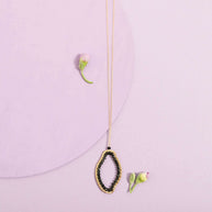 Black Spinel Freestyle Pendant Necklace