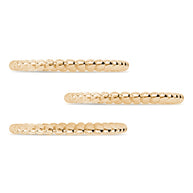 14K Gold Plated Sterling Silver Beaded Ring Set of 3