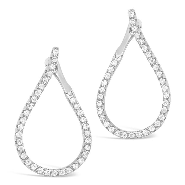 CZ Studded Drop Earrings