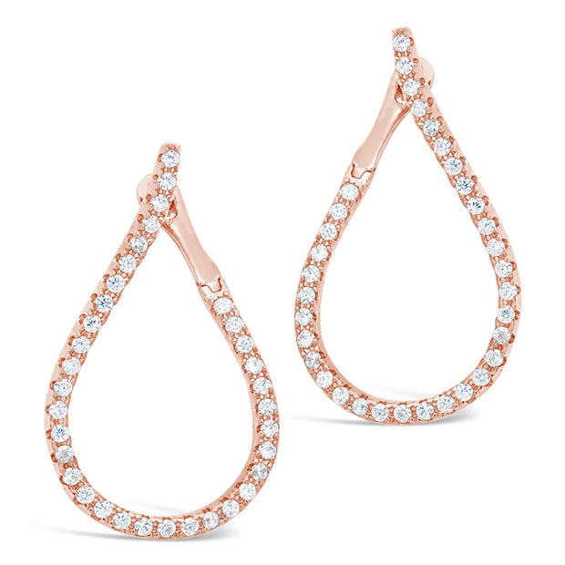 CZ Studded Drop Earrings