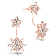 CZ Starburst Jacket Earrings