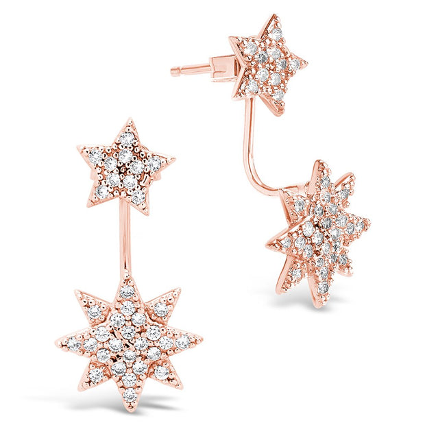 CZ Starburst Jacket Earrings
