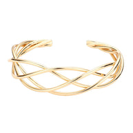 Brass Metal Braided Cuff Bracelet