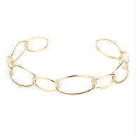 Brass Metal Open Oval Link Cuff Bracelet