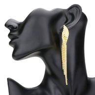 Rhinestone Pave Fringe Down Evening Earrings