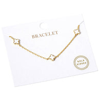 Gold Dipped Triple Quatrefoil Link Bracelet