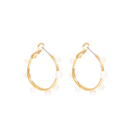 Mini Isla Pearl Hoop Earrings