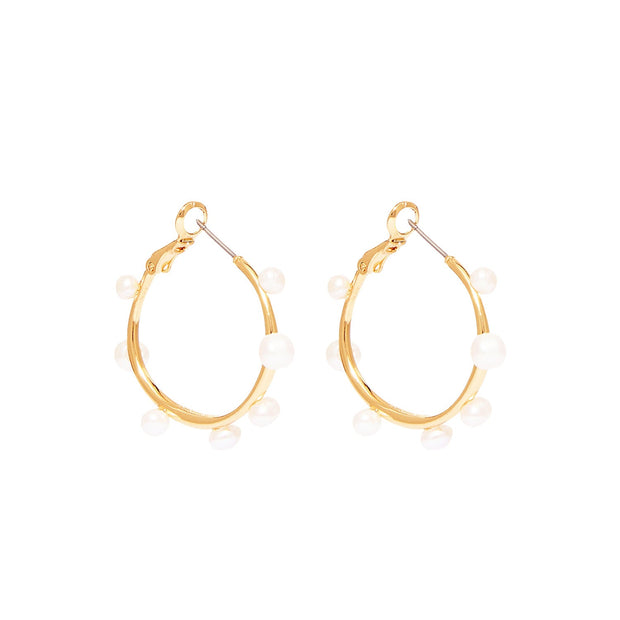 Mini Isla Pearl Hoop Earrings