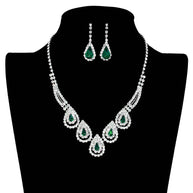 Teardrop Accented Rhinestone Necklace
