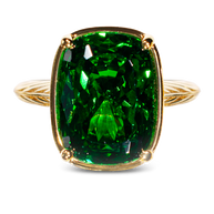 Sterling Silver Elongated Cushion Emerald CZ Cocktail Ring