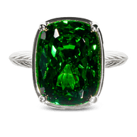 Sterling Silver Elongated Cushion Emerald CZ Cocktail Ring