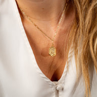 Hexagon Tag Initial Pendant Necklace