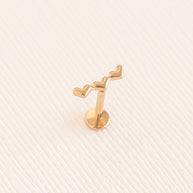 Heart Trio Flat Back Stud