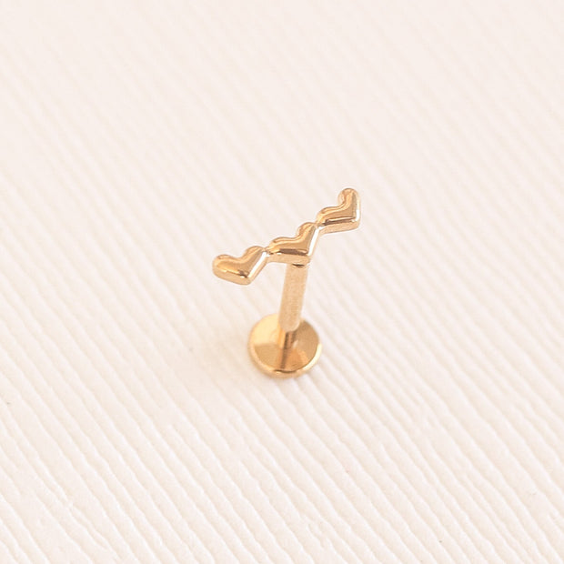 Heart Trio Flat Back Stud