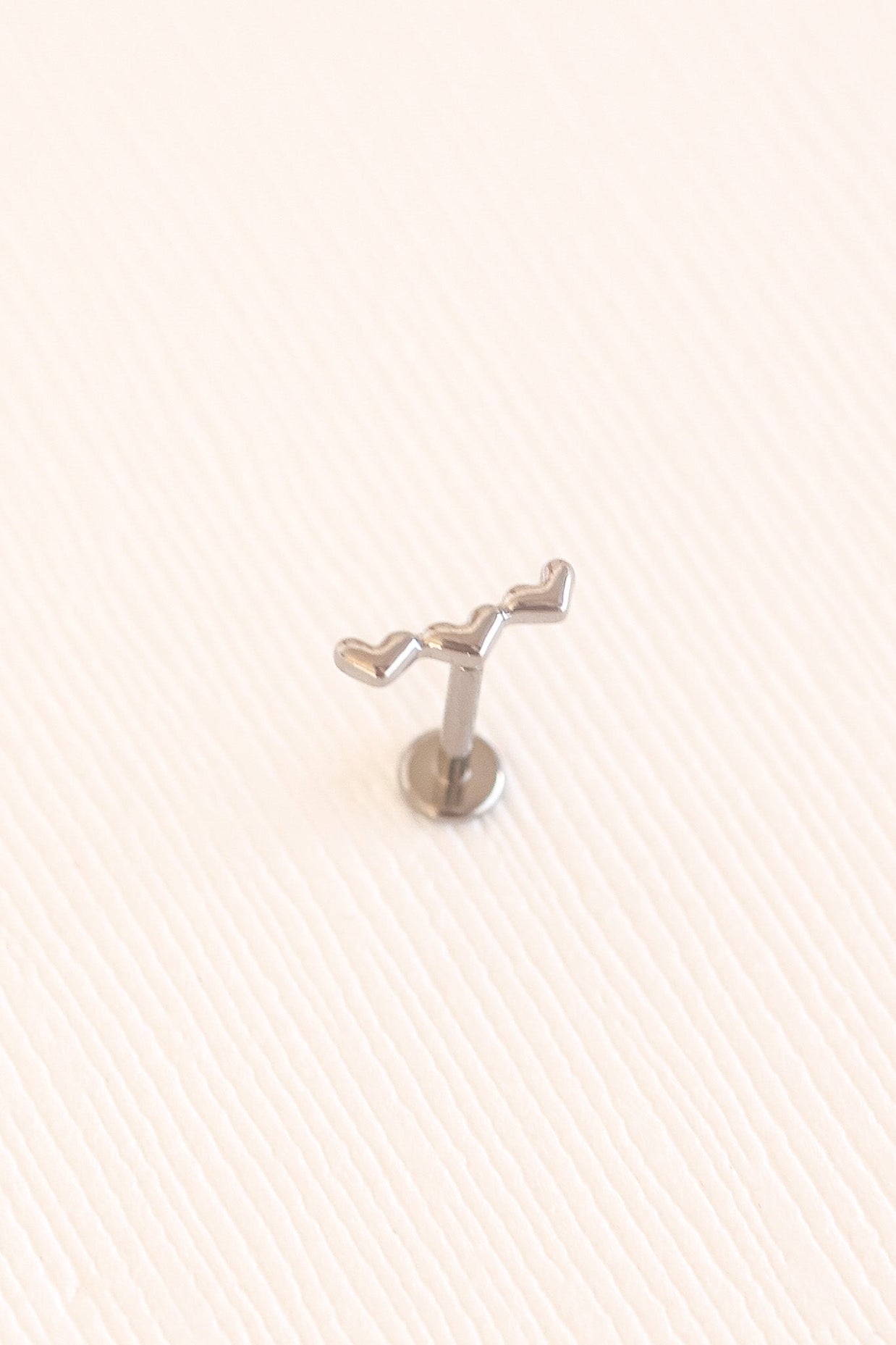 Heart Trio Flat Back Stud