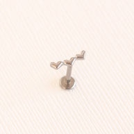 Heart Trio Flat Back Stud