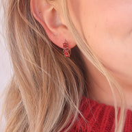 Diamond Hoop in Red