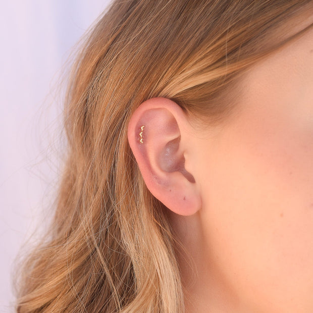 Heart Trio Flat Back Stud