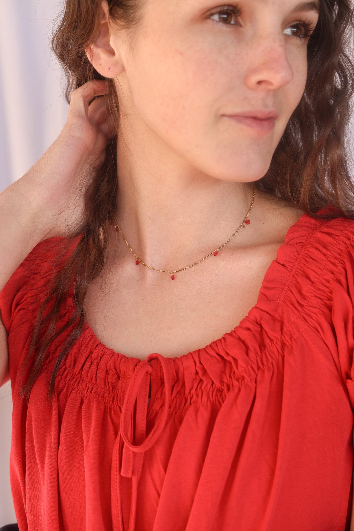 Madison Necklace in Red