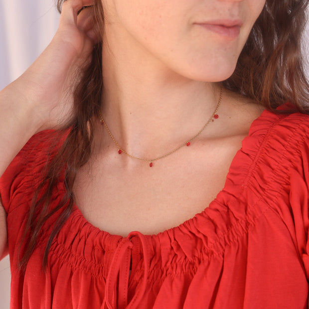 Madison Necklace in Red