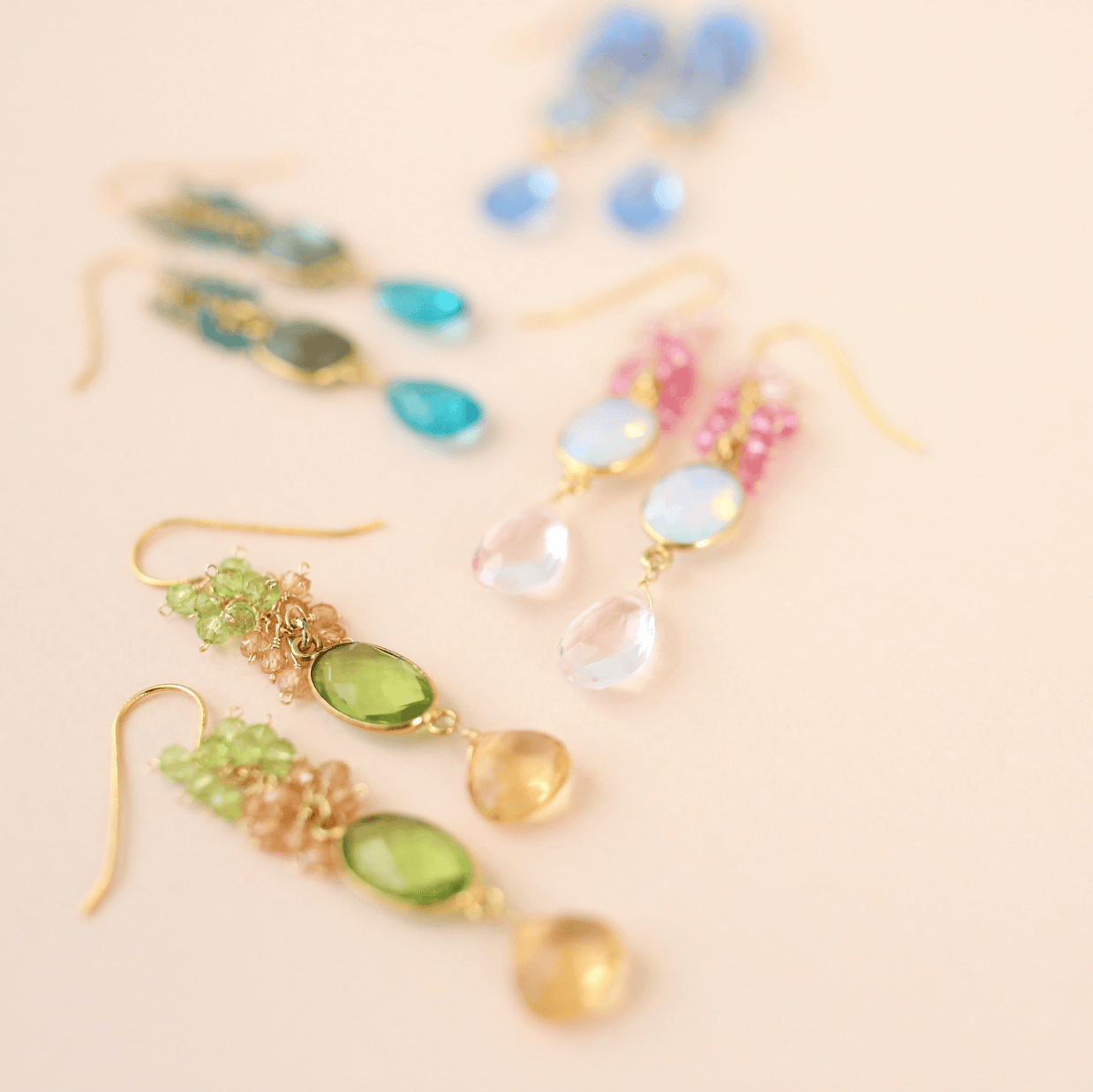 Bezel Cluster Earrings