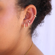 Micro Opal Hoop