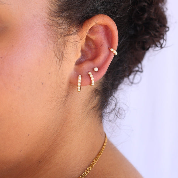 Micro Opal Hoop
