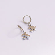 Puzzle Piece Huggie Hoops