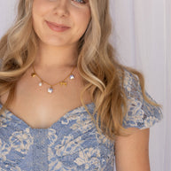 Bella Charm Necklace in Blue