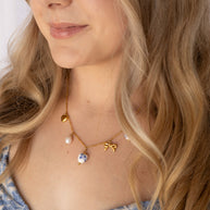 Bella Charm Necklace in Blue