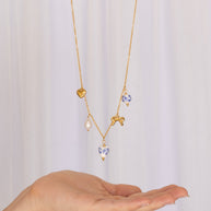 Bella Charm Necklace in Blue