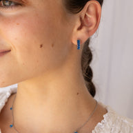 Diamond Hoop in Blue