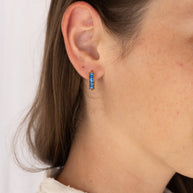 Diamond Hoop in Blue