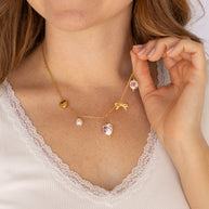 Bella Charm Necklace in Rose