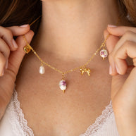 Bella Charm Necklace in Rose