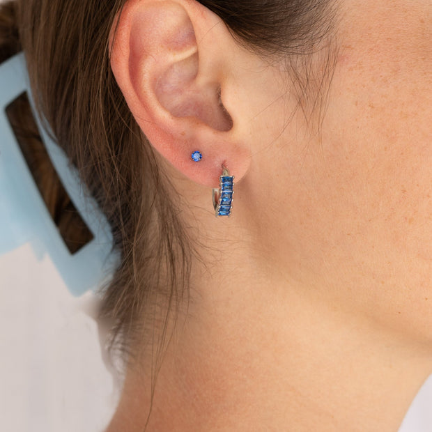 Crystal Flat Back Stud in Blue