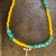 Colordrift Yellow + Turquoise Beaded Necklace