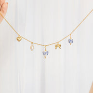 Bella Charm Necklace in Blue