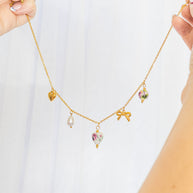 Bella Charm Necklace in Rose