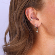 Dainty Cross Hoop