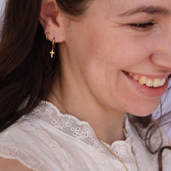 Dainty Cross Hoop