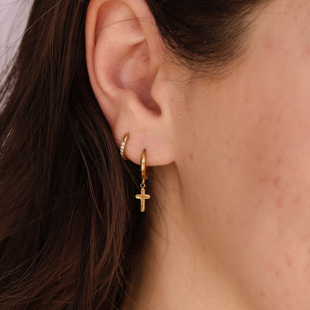 Dainty Cross Hoop