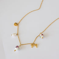 Bella Charm Necklace in Rose