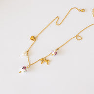 Bella Charm Necklace in Rose
